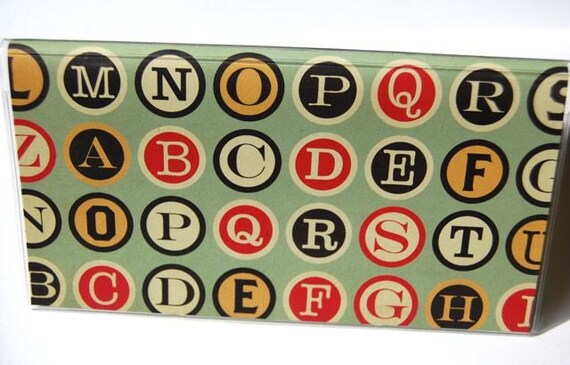 CHECKBOOK COVER - Vintage Colored Typewriter Keys