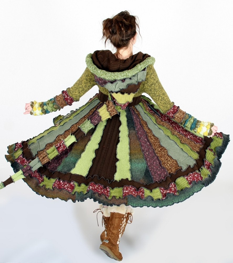 RESERVED for Gigi - One of a kind Forest Fairy Dream Coat by Enlightened Platypus -  Upcycled Elf Couture