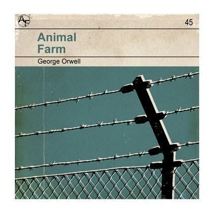 Animal Farm Book Cover. 6x6 Classic Vintage Book Cover
