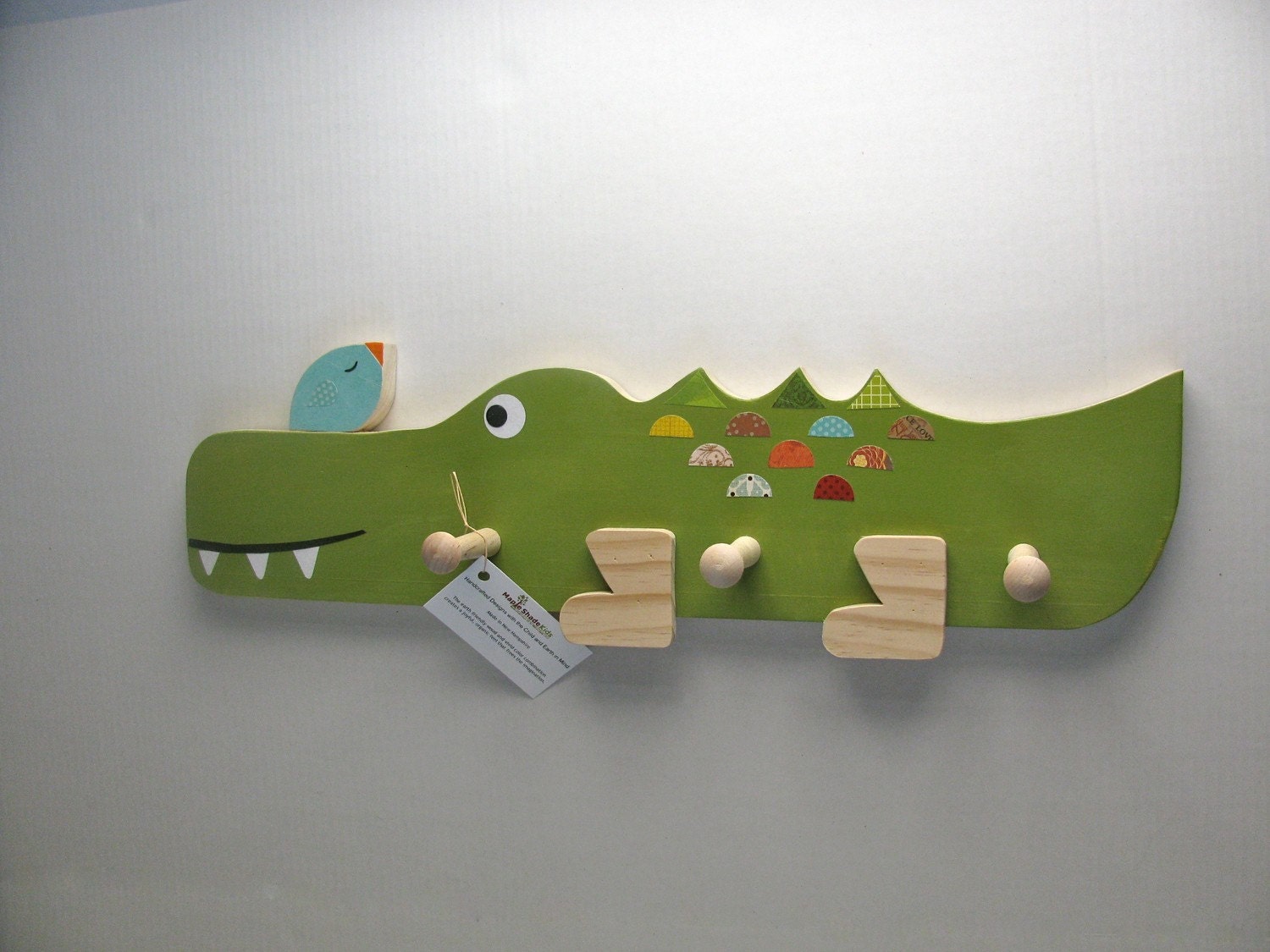 Alligator and Little Bird Peg Rack - eco-friendly by Maple Shade Kids