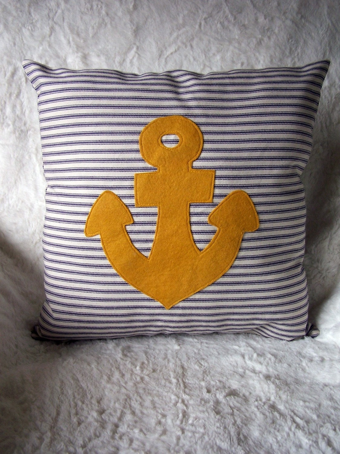 Gold Anchor Pillow