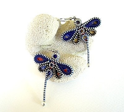 Dragonfly earrings - zippers