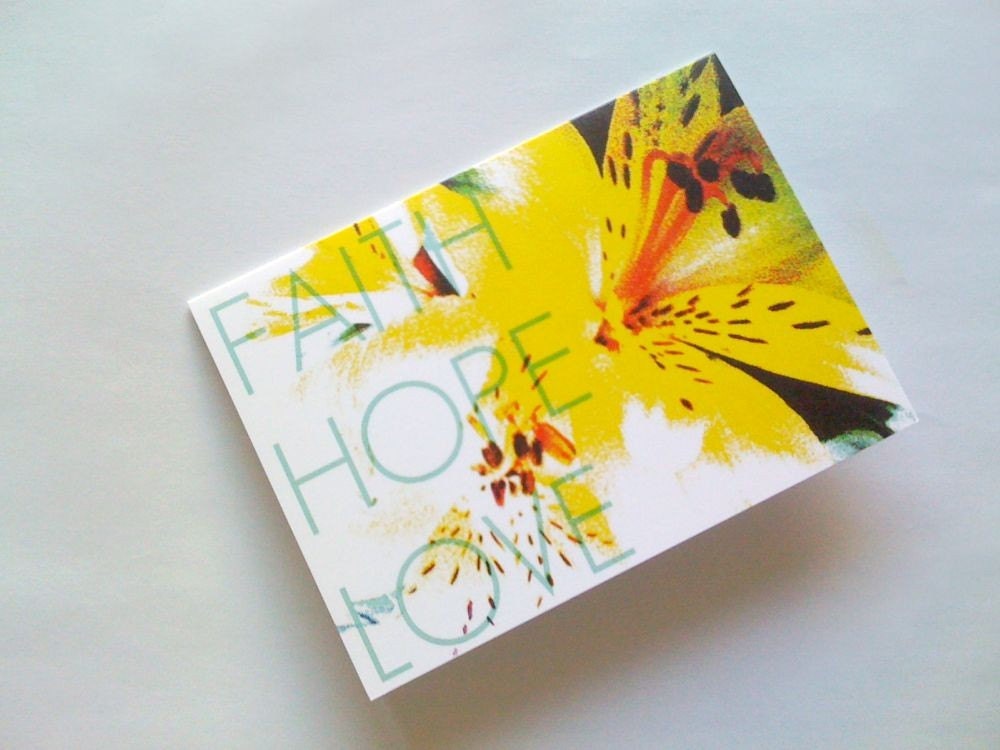 Yellow Lily Faith Hope Love Note Card