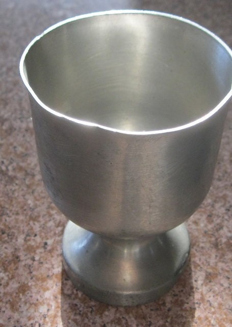 Very Early American Pewter Cup/Chalice/Goblet, Wallingford, Connecticut