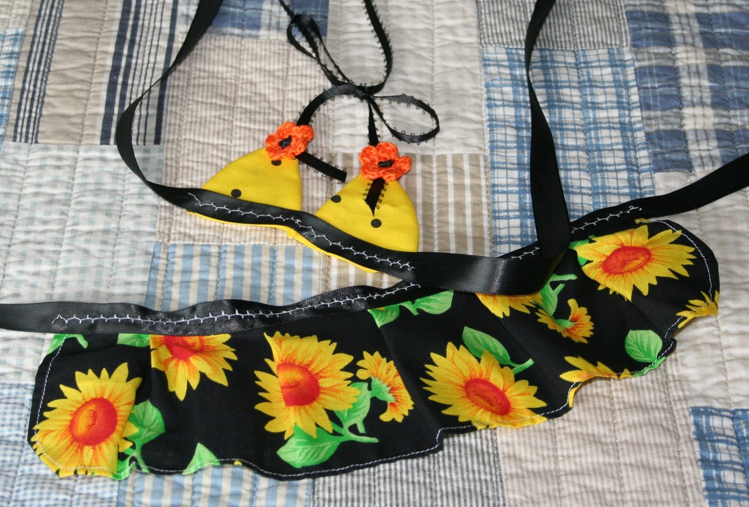 Small - Swim Suit - Yellow Flowers