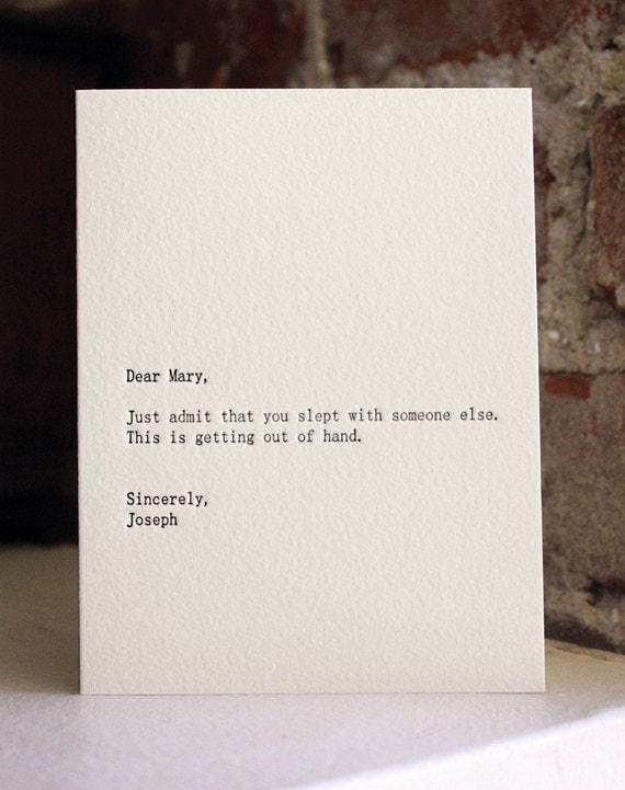 dear mary. letterpress card