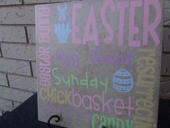 Easter Subway Art 12x12 vinyl
