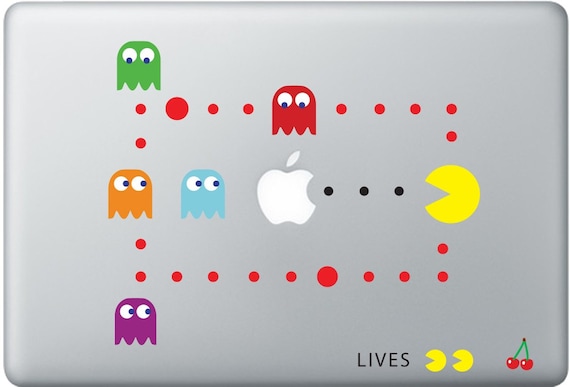 Pacman macbook sticker (Fits 11 inch, 13 inch, 15 inch, 17 inch )