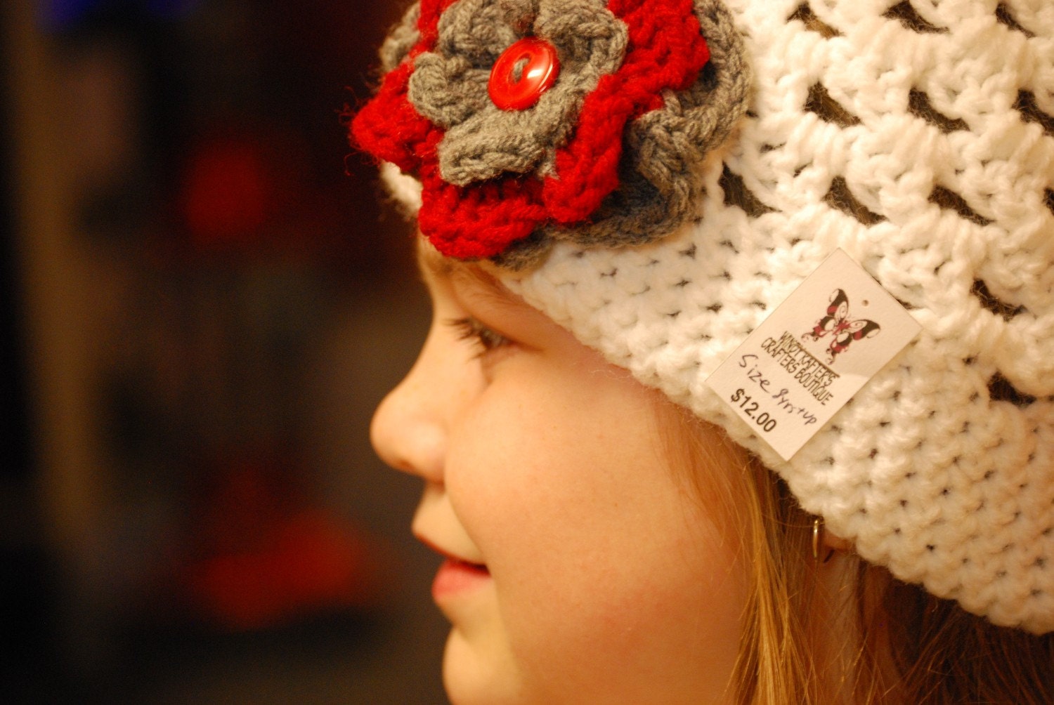 Boutique Crochet Flower beanie, order yours today- custom colors and sizes