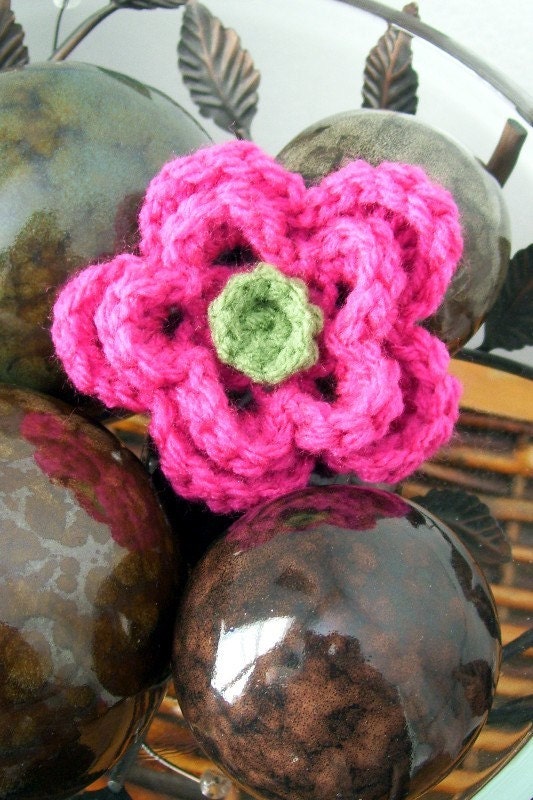 Crocheted Flower Pin Applique