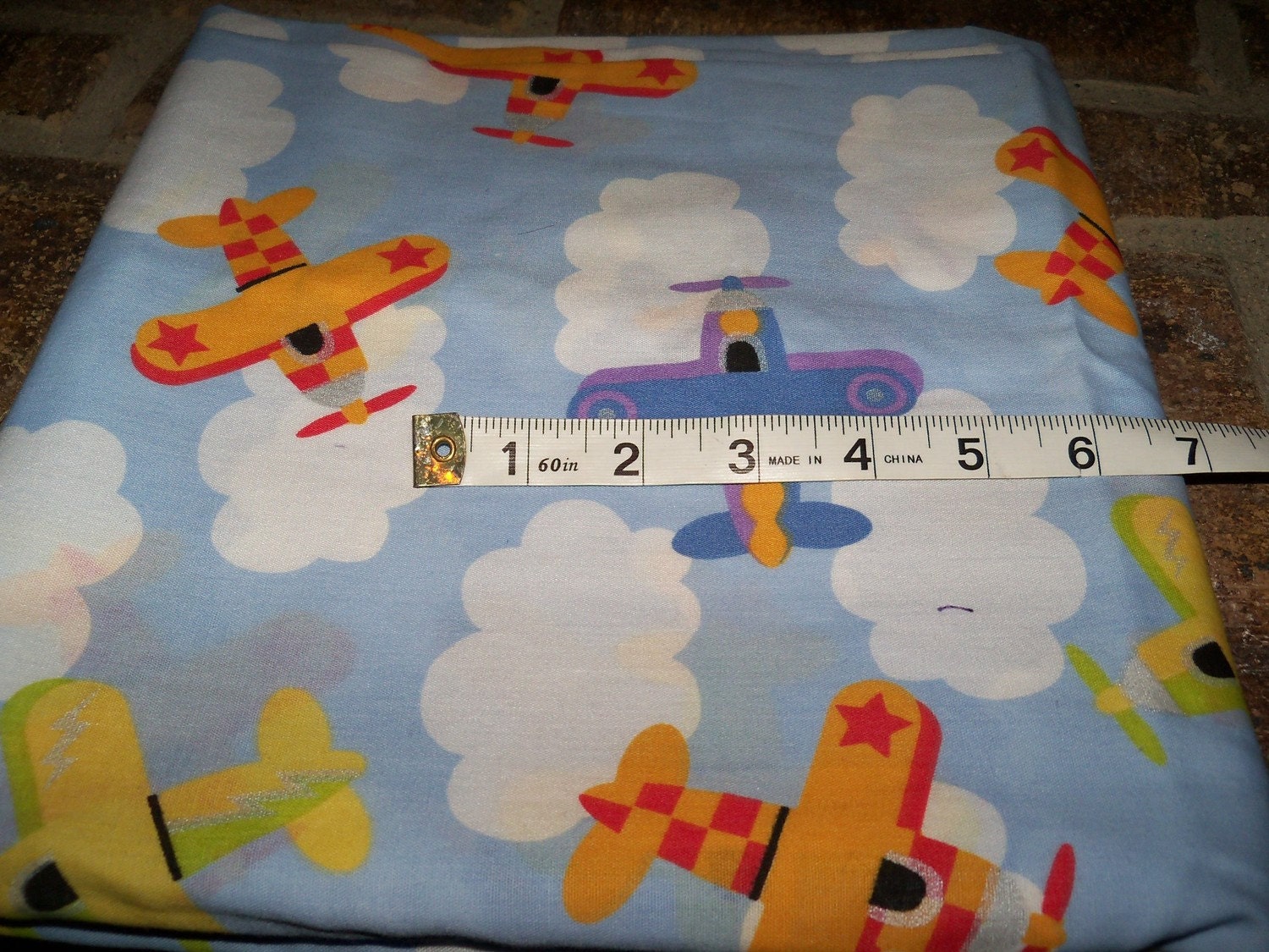 Destashing cute fabric sale Airplane and clouds cotton 2 1/4 yards