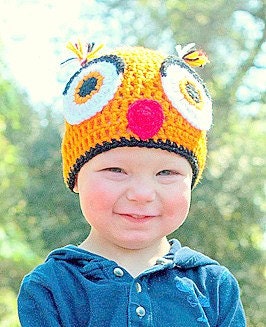 Crochet Toddler Owl Beanie Hat