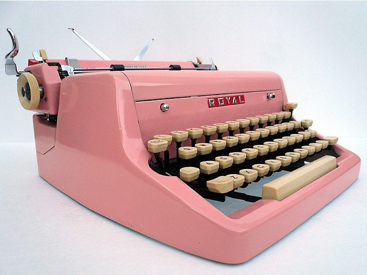 PINK 1950s Royal Typewriter PROFESSIONALLY RESTORED