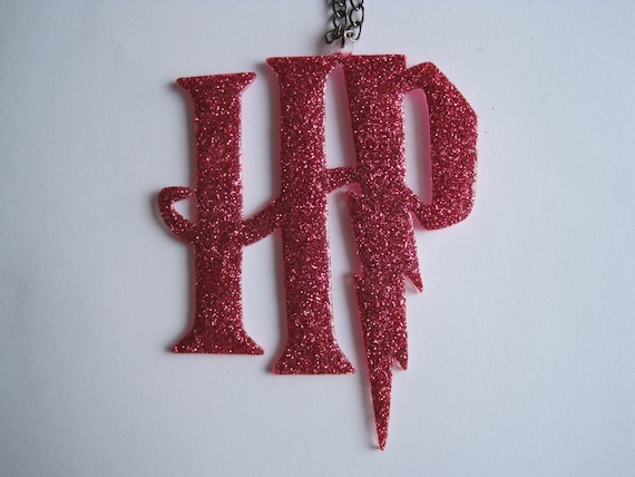 harry potter logo hp. Pink Glitter Harry Potter HP