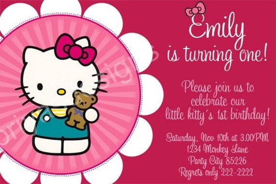 Hello Kitty Invitations To Print. Hello Kitty Birthday Party