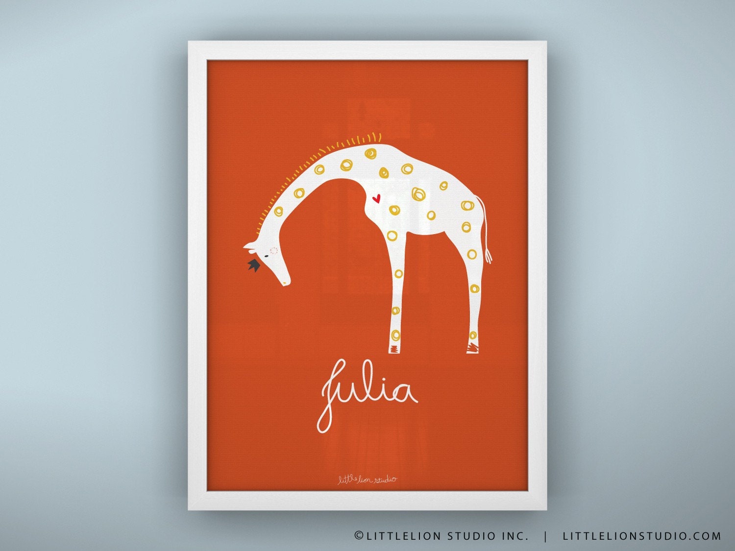 Queen Giraffe Custom Baby Nursery Print - Unframed