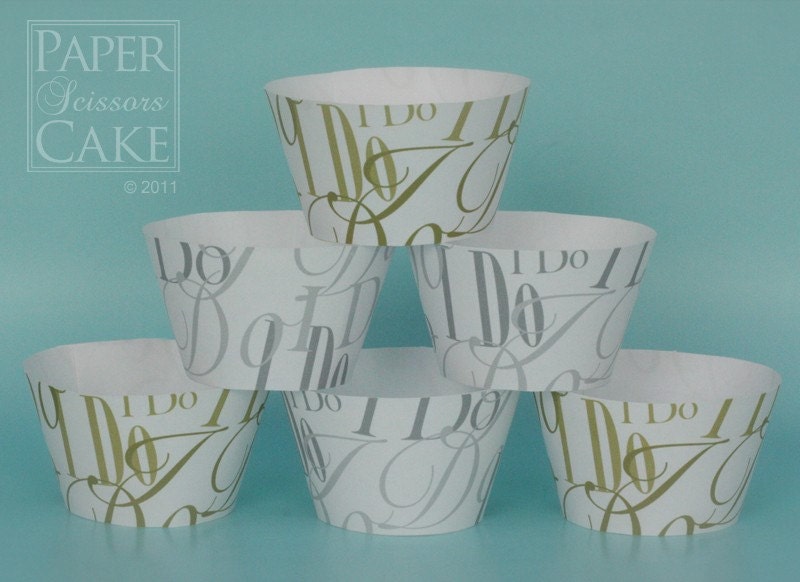 Cupcake Wrapper I Do Printable Set For Your Wedding Bridal Shower Or Any
