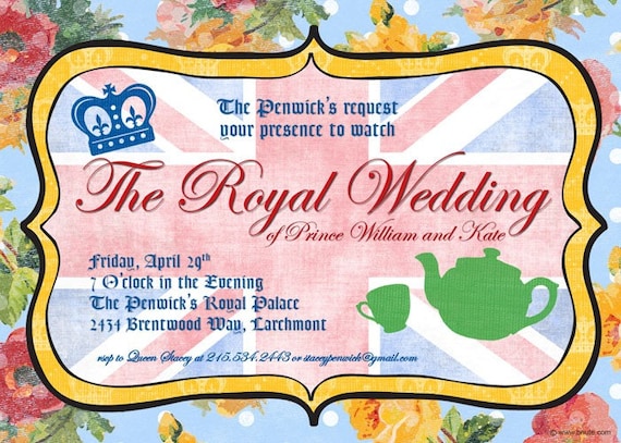 Royal British Party Invitation - Royal Wedding Watching, Tea Party, and More