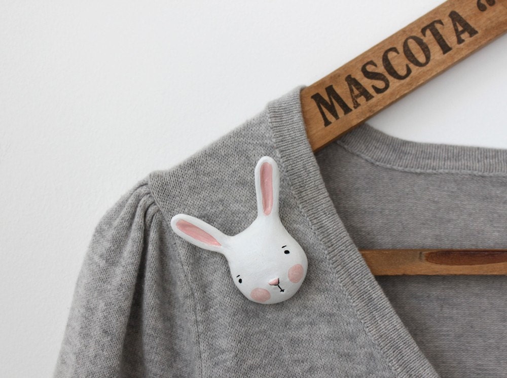 Real bunny - brooch (made to order)
