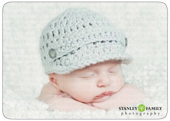 Ready To SHip Newborn Newsboy Hat- Great Photography Prop