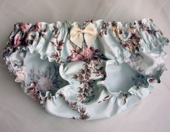 Elegant blue floral panties- Made to order