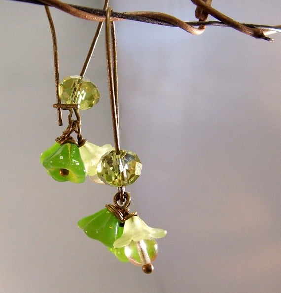 Spring Greens Earrings  FREE SHIPPING