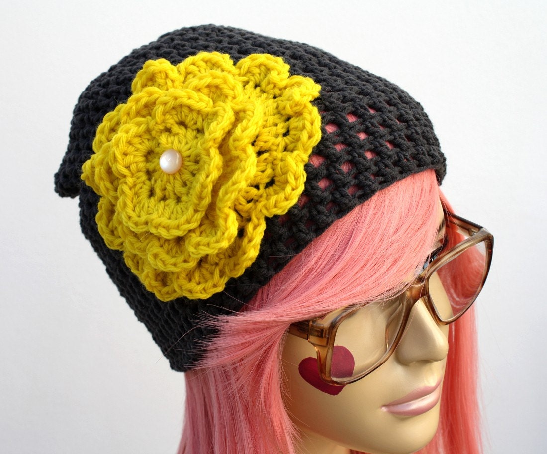 COUTURE Beanie Hat - My Yellow Flower