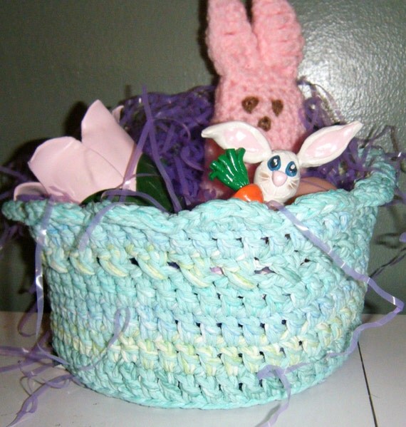 Handmade Crochet Easter Basket Candy Bowl FREE SHIPPING