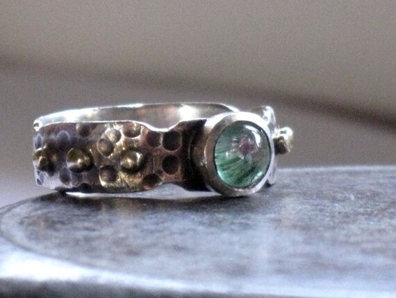 Watermelon Tourmaline Ring. Delicate Watermelon Tourmaline ring sterling and gold. From riorita