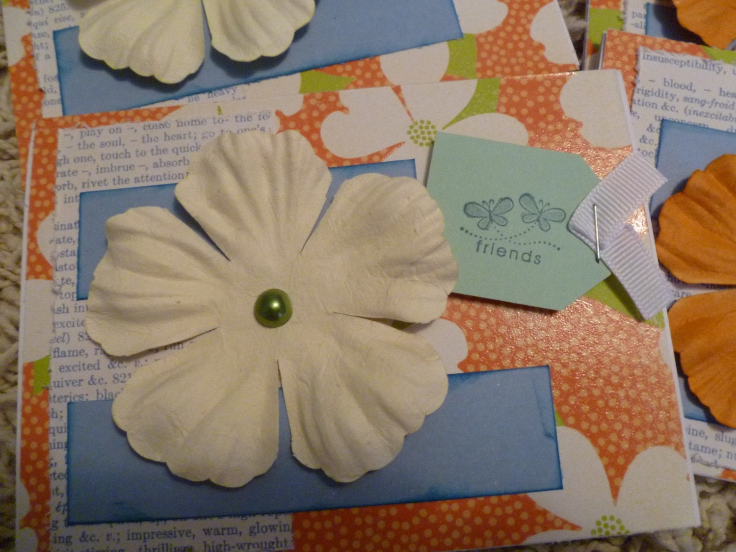 Tangerine Friendship set of 6 cards with envelopes