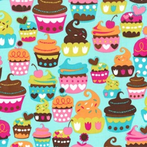 Sweet Treats in Turquoise by Michael Miller 1 Yard