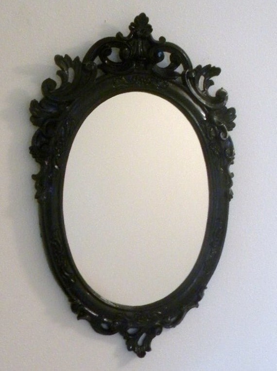 glossy up-cycled ornate Hollywood Regency mirror
