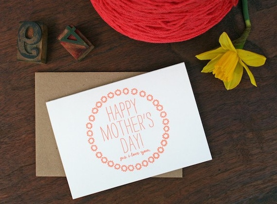 Happy Mothers Day - Hand Letterpressed single card