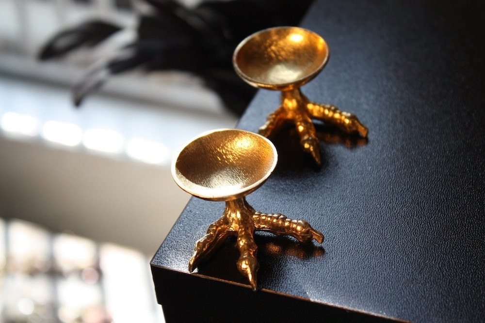 Solid Brass Talon Jewelry Keepsake Tray
