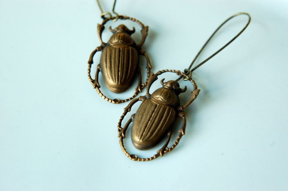 scarab beetle earrings
