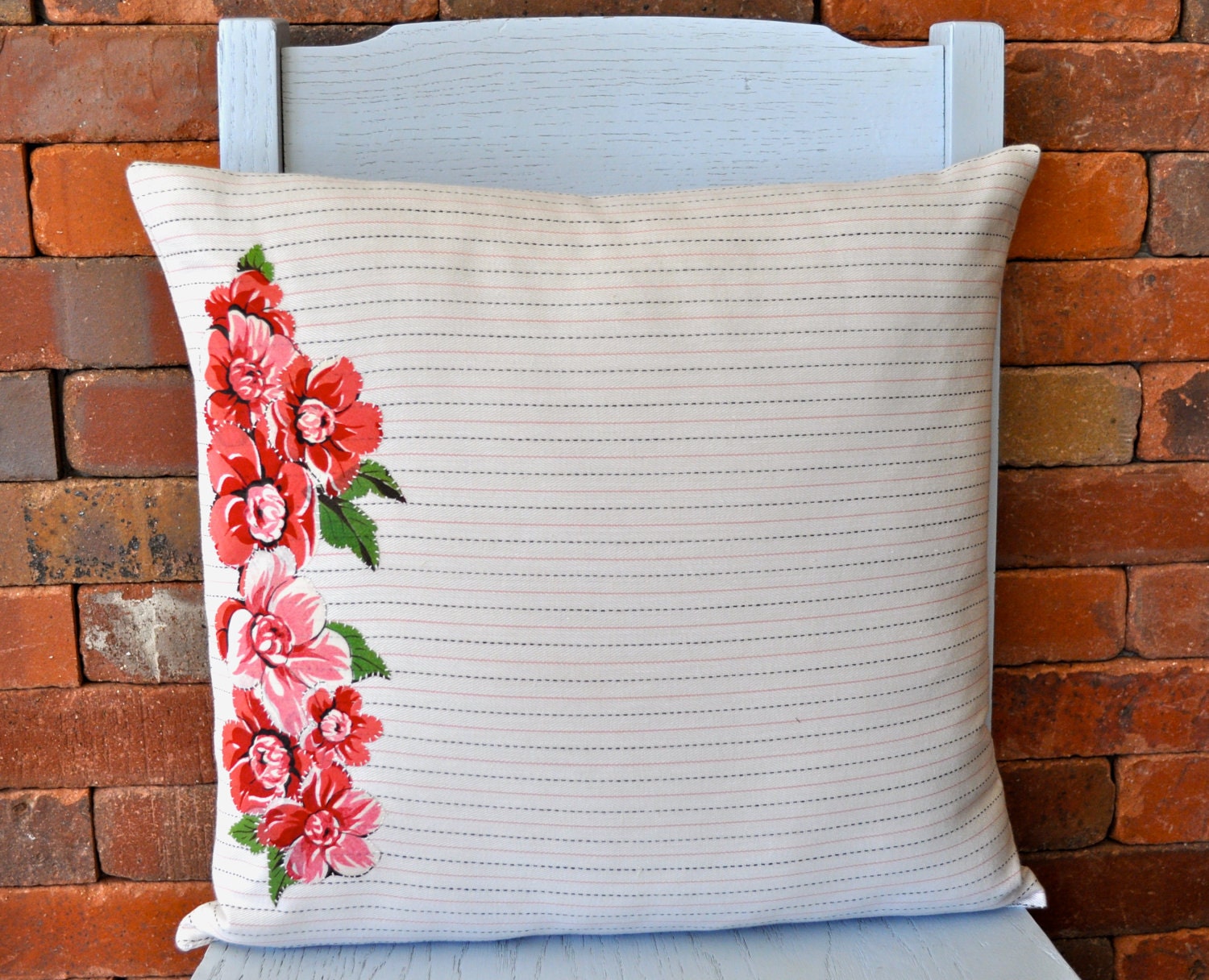 Vintage Rose Applique Pillow