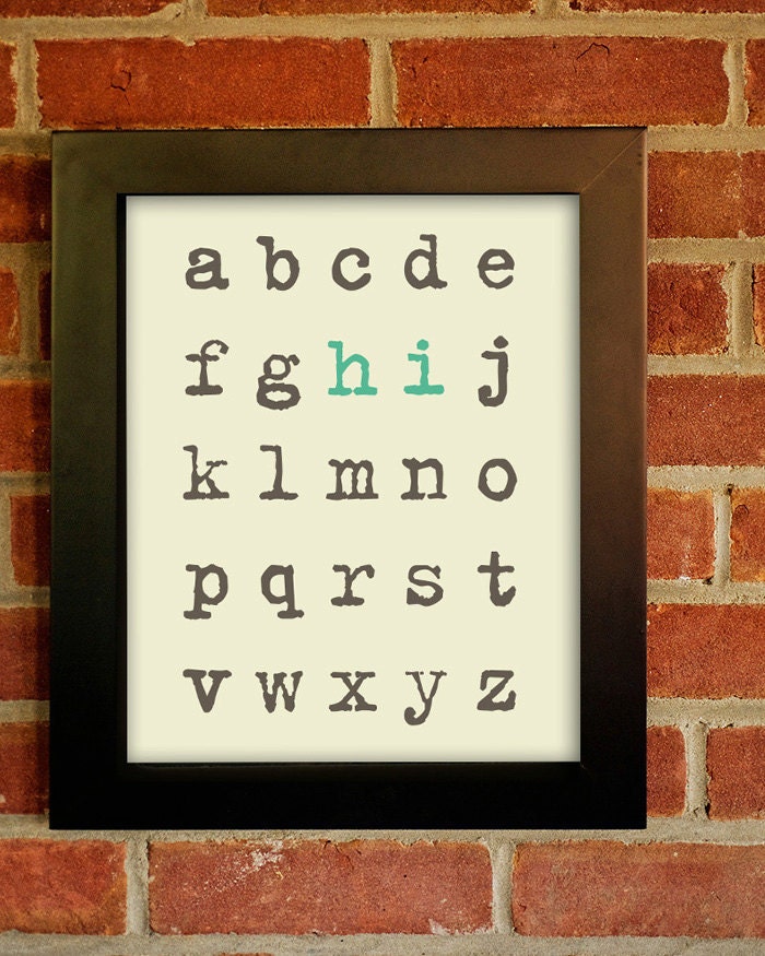 Alphabet (hello) Entryway Print.  8x10 Inspiring Photographic Print.