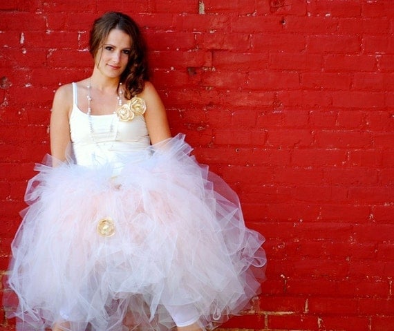 Design Your Own Wedding Dress Tutu-Wedding Dress Alternative Adult Tutu Red Pink Ivory