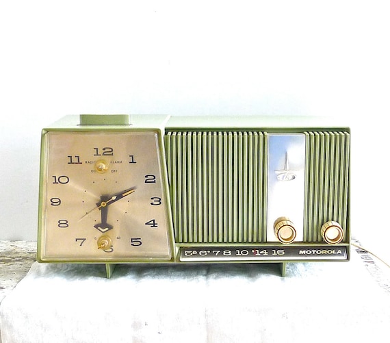 Vintage Motorola Radio and Clock Soft Green