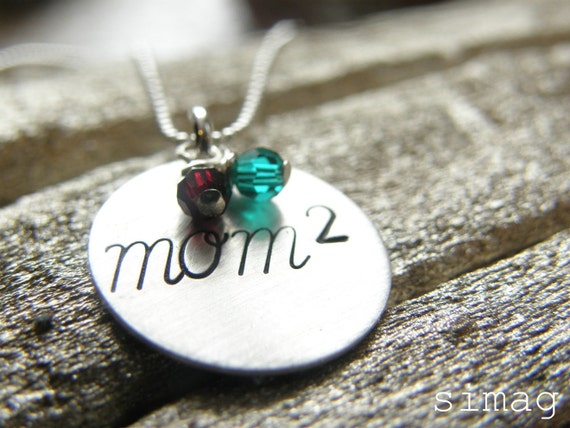 Proud MOM Of Two  (2) - Handstamped By   SIMAG