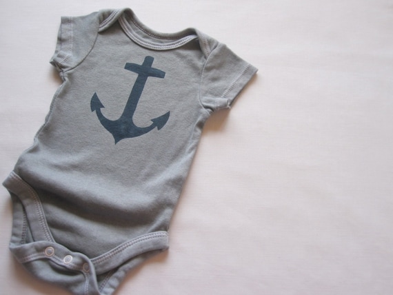 navy ship anchor baby bodysuit