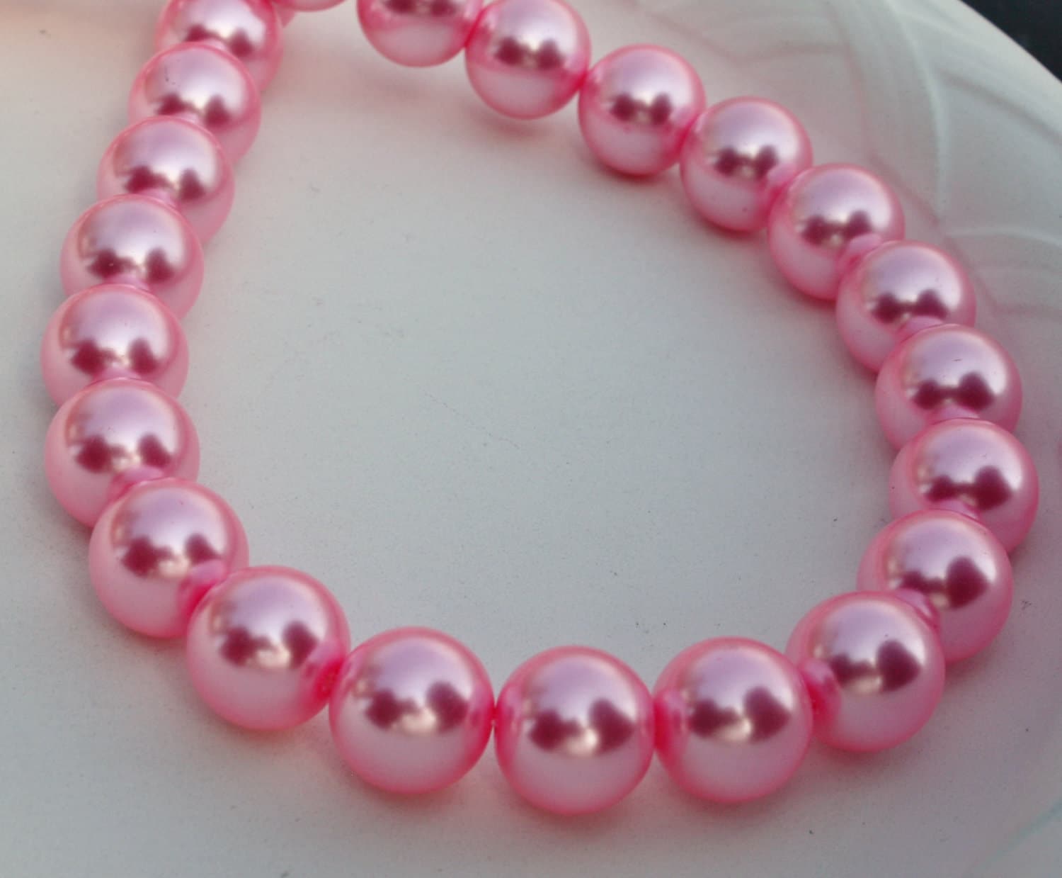 8mm Pink Glass Pearls 25pcs