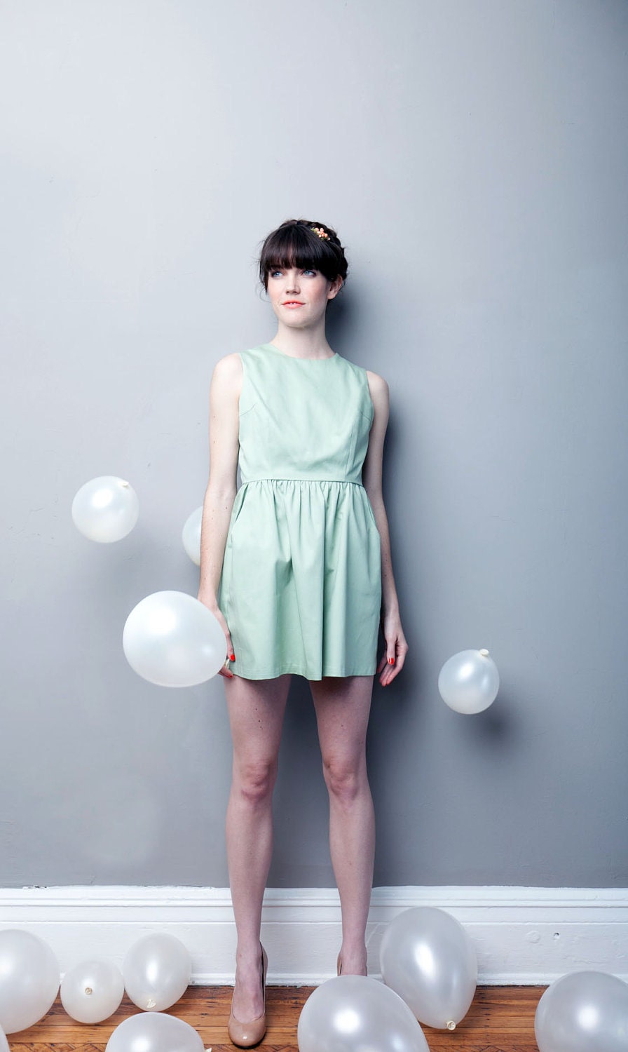 SALE If I Only Had A COTTON Heart Dress - Seafoam Ready to Ship
