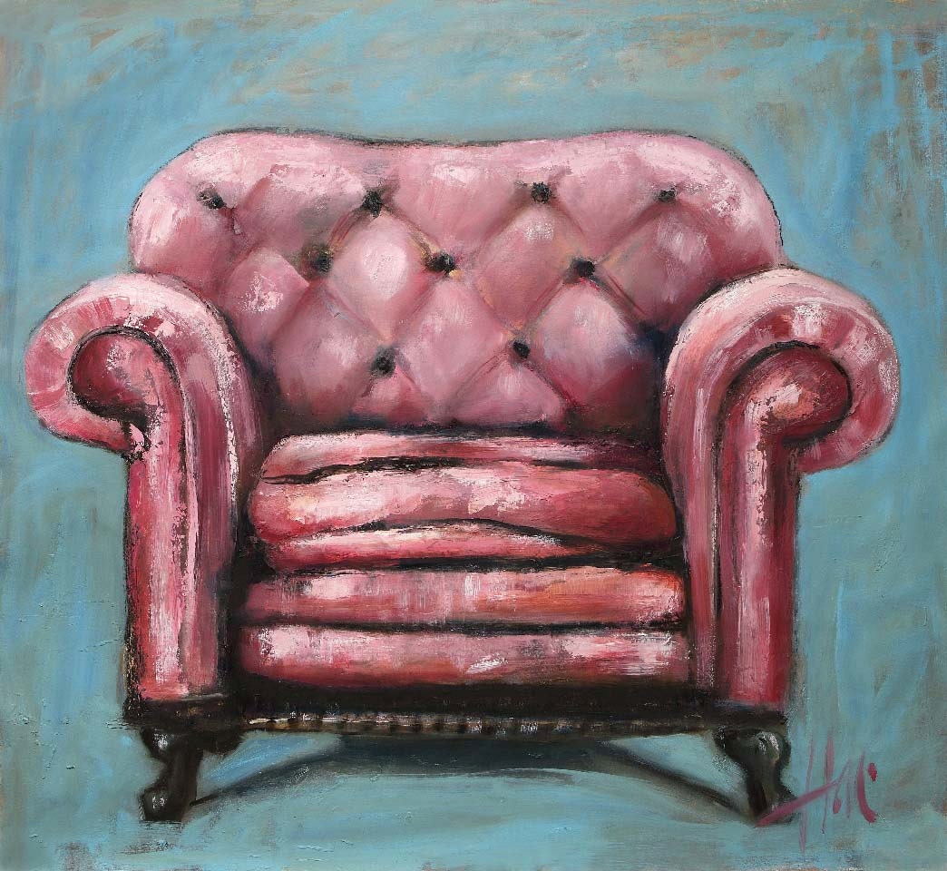 The Pink Chair Original Oil 44x44