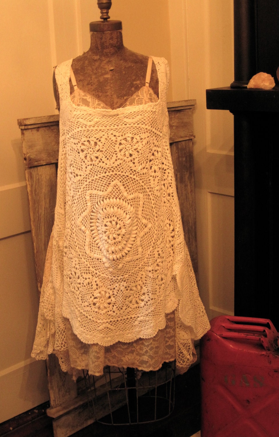 Vintage Handmade Crochet Dress 8-10