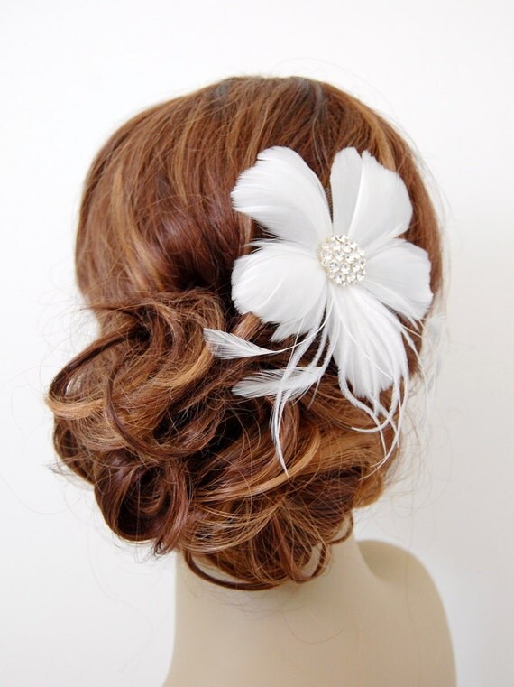 Haute Hibiscus Feather Flower Fascinator : F039 made to order