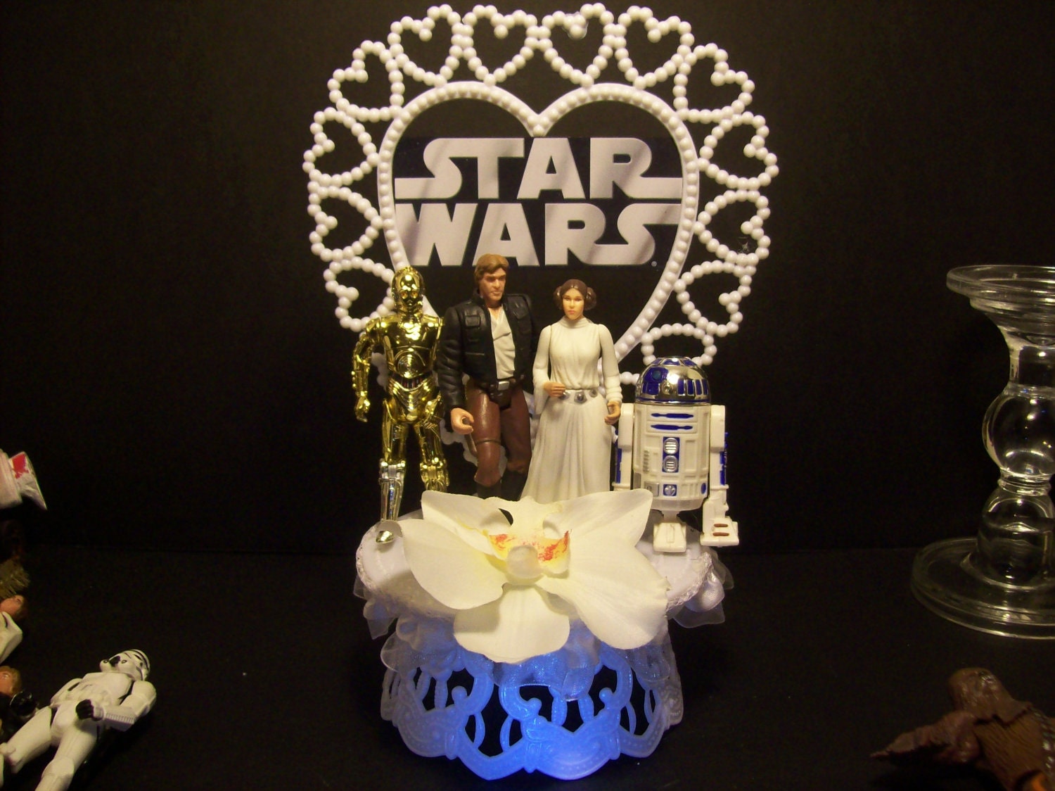 Star Wars Princess Leia Han Solo R2D2 C-3PO Wedding Cake Topper