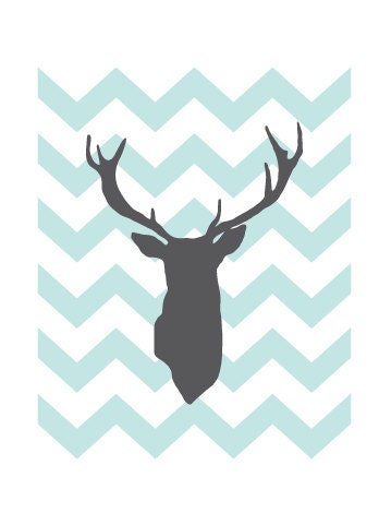 Deer Antlers 8x10 Archival print, illustration, graphic design, vector, aldari,chevron, zigzag