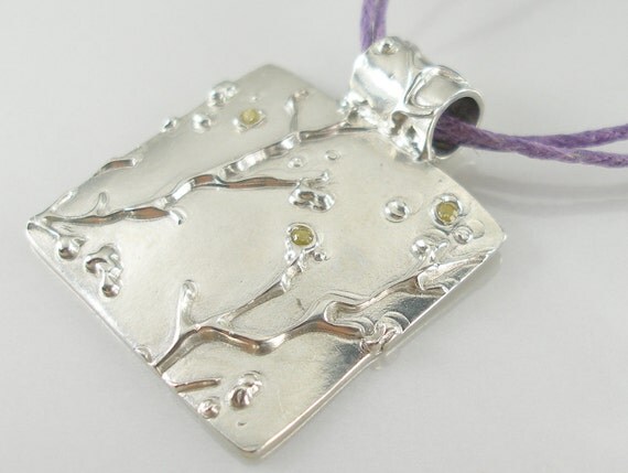 Cherry Blossom Pendant and Necklace in Solid Silver