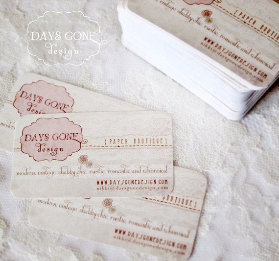 Pretty Chic Lace Custom Business Cards - 50